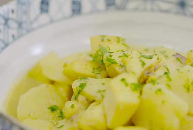 Potatoes with cuttlefish
