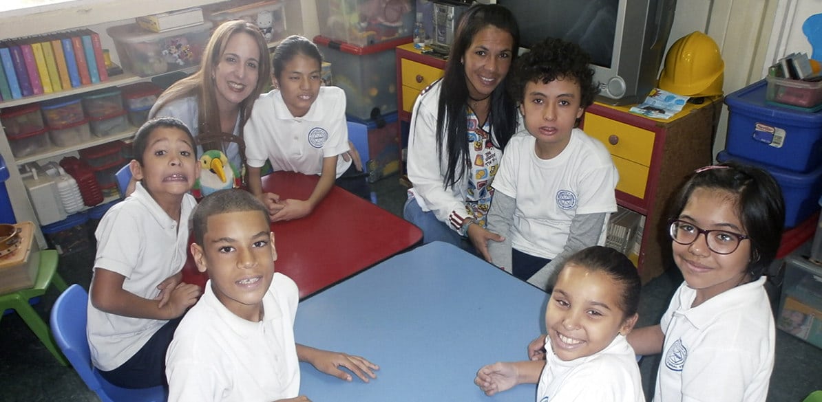 The students are assisted in the state of Miranda, Venezuela