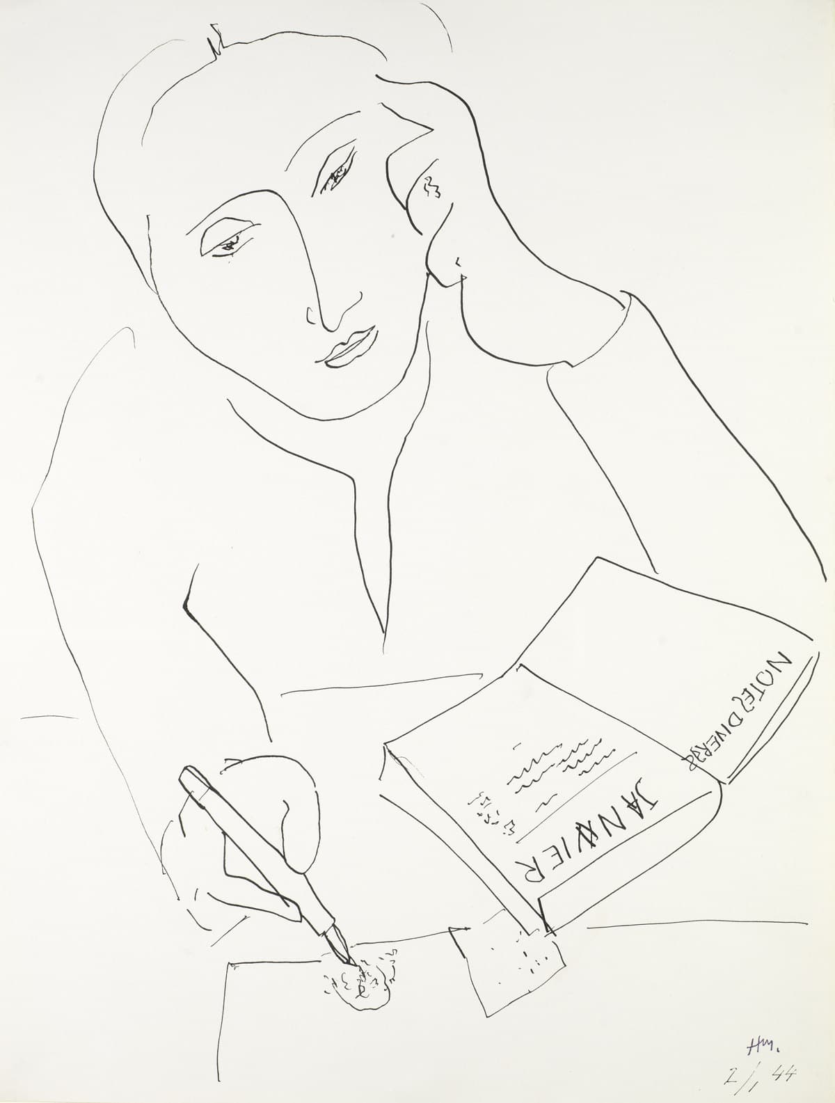 Femme à l'agenda [Mujer con agenda] © COLECCIONES Fundación MAPFRE