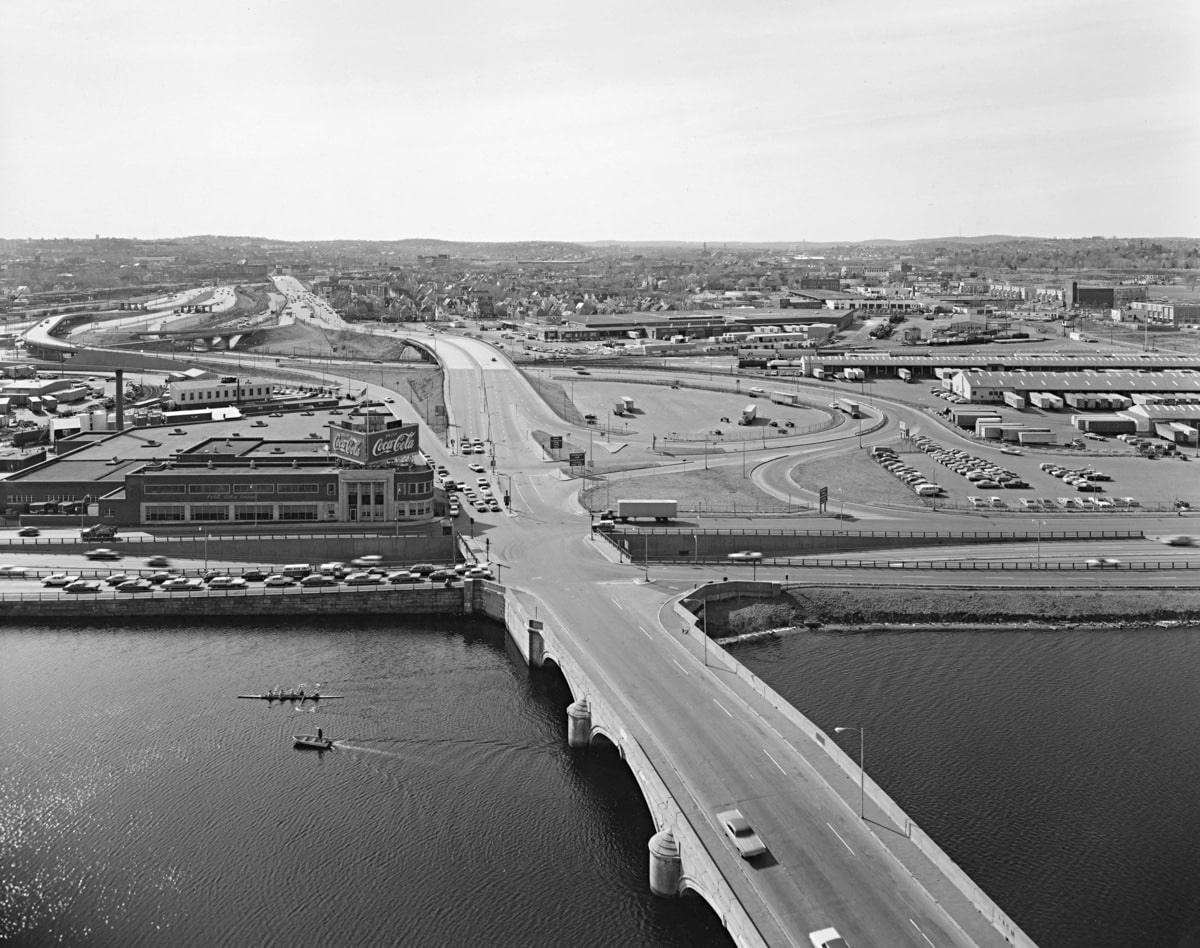 View of Storrow Drive, the Charles River, and Entrance to the Massachusetts Turnpike, Boston © Nicholas Nixon, 2022