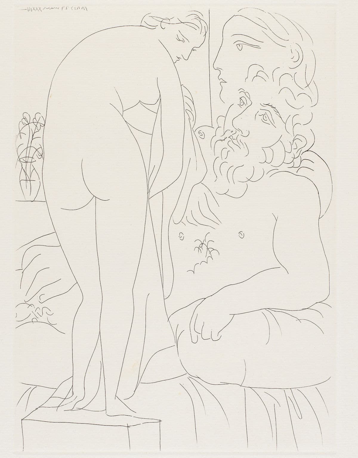 Escultor reposando ante un desnudo © Pablo Picasso: Sucesión Pablo Picasso / VEGAP, Madrid © COLECCIONES Fundación MAPFRE