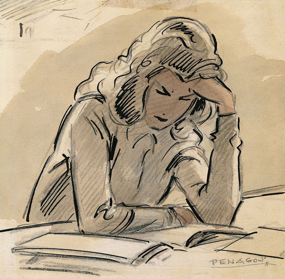 Mujer leyendo © COLECCIONES Fundación MAPFRE