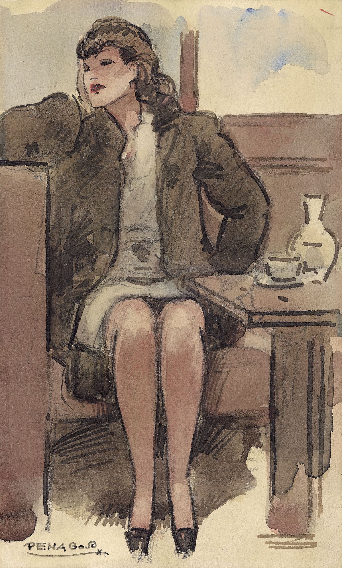 Mujer en un café © COLECCIONES Fundación MAPFRE