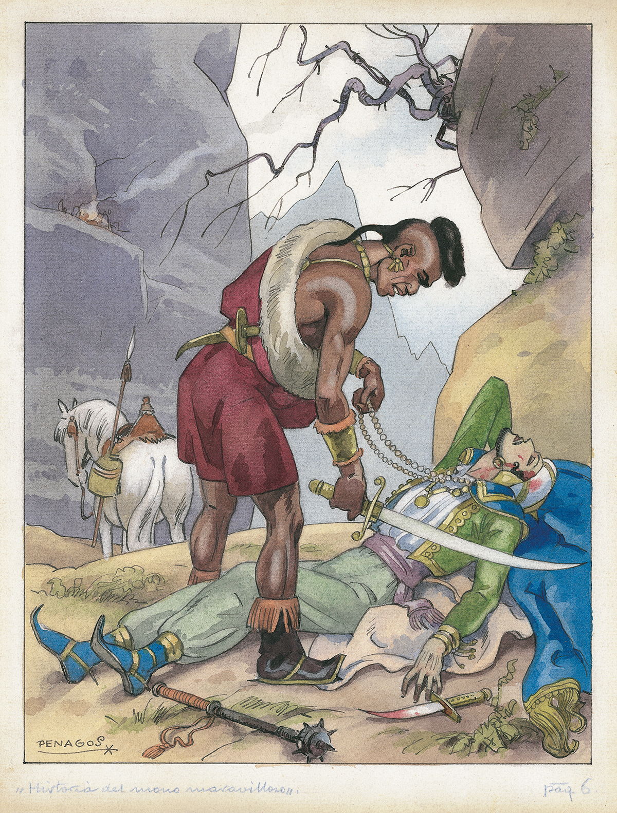 Ilustración para Historias de un Mono Maravilloso © COLECCIONES Fundación MAPFRE