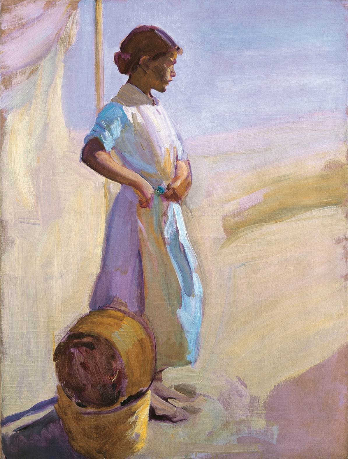 Pescadora valenciana con cestos, 1916