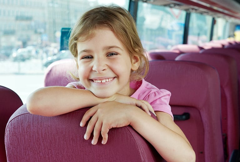 Traveling with a child seat on the school bus