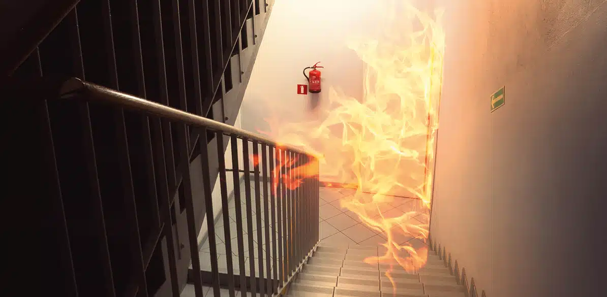 La imagen muestra una escena invernal con temperaturas frías y niebla, representando el invierno. El foco está en una vivienda y su cercanía con posibles peligros de incendios. En este contexto, la imagen refleja la necesidad de prevenir los riesgos asociados a incendios en el hogar durante la temporada invernal, resaltando la importancia de la seguridad doméstica.