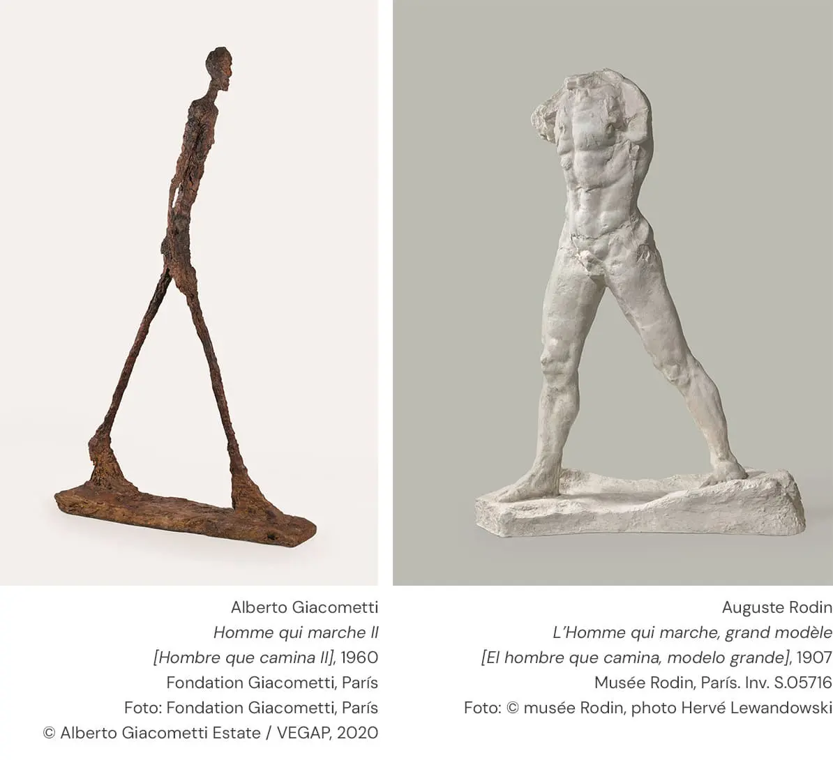 Imagine who might be the protagonists of these two sculptures with the same name