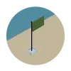 Green flag: good bathing conditions. Green flag: good bathing conditions.