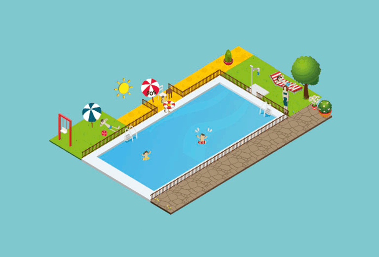 Cartel Piscina Consejos para disfrutar en el agua sin sobresaltos