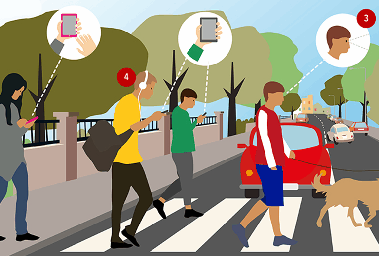 Smartphones y peatones: riesgo en aumento