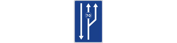 Carriles reservados para el tráfico en función de la velocidad señalizada