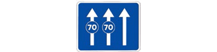 Carriles reservados para el tráfico en función de la velocidad señalizada