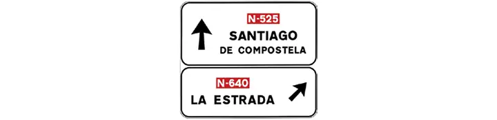 Preseñalización de direcciones hacia una carretera convencional