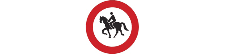 Entrada prohibida a animales de montura