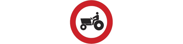 Entrada prohibida a vehículos agrícolas de motor