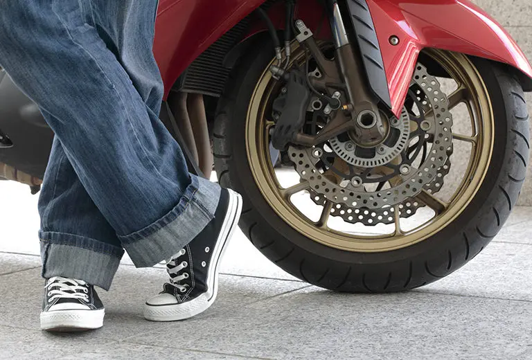 Unsuitable footwear for motorcycles