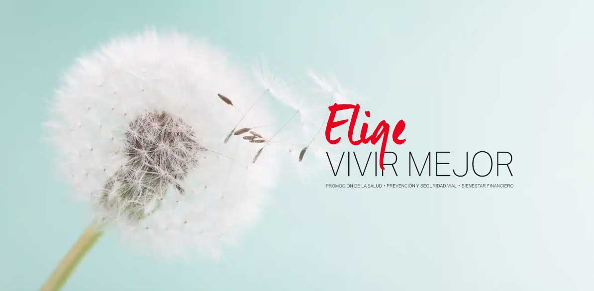 Elige Vivir Mejor Diente de león con el logotipo del programa Elige Vivir Mejor.