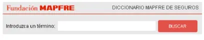 Imagen del widget del Diccionario del Seguro de Fundación MAPFFRE para resoluciones de 490px