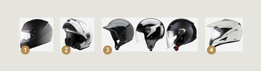 La oferta de cascos que pueden encontrarse en el mercado se agrupa en 4 categorías